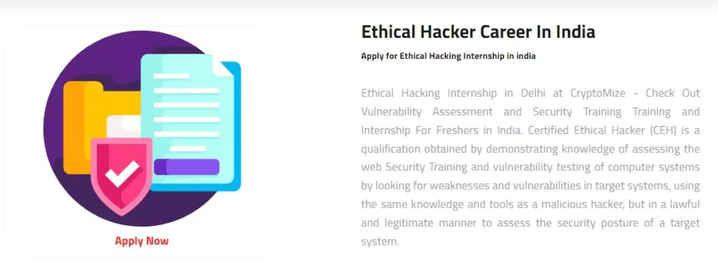 Ethical Hacker Internship In India